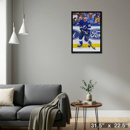 Nikita Kucherov Framed 20" x 29" Canvas Lightning Action-H 31.5" x 22.5"
